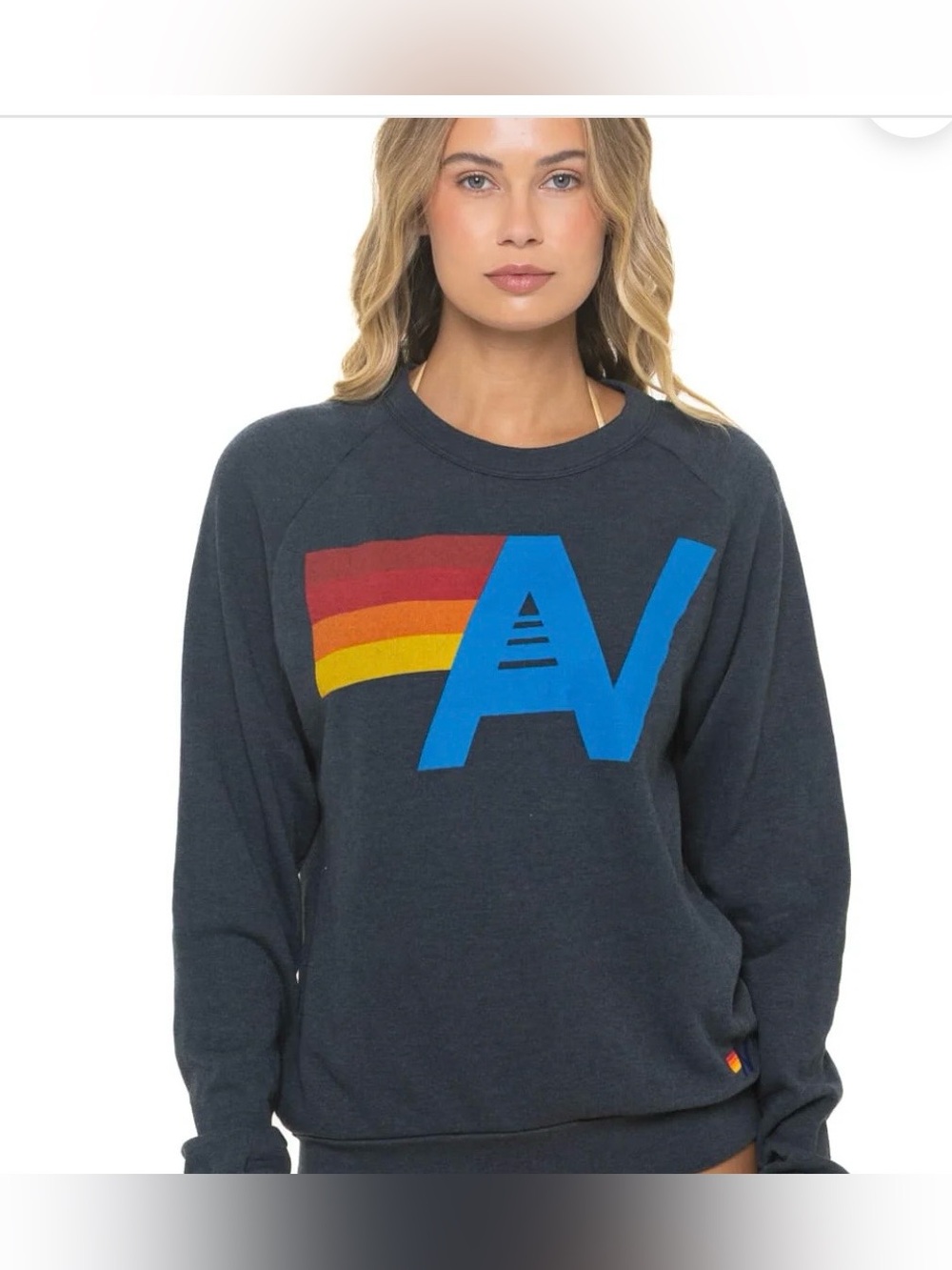 😍 Cutest Aviator Nation Navy Blue Crew Neck Sweater